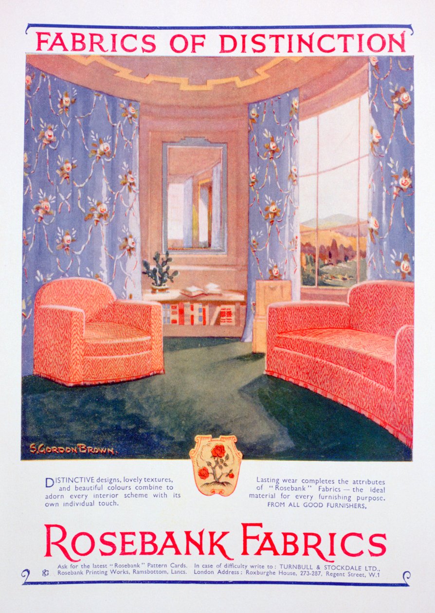 Reklama na Rosebank Fabrics, 1935 od Unbekannt