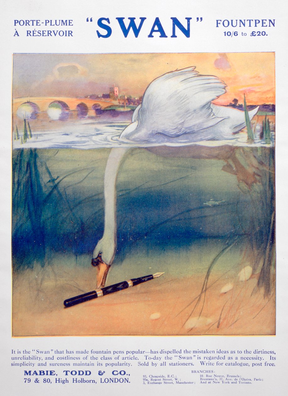 Reklama na plnicí pera Swan, c1906 od Unbekannt
