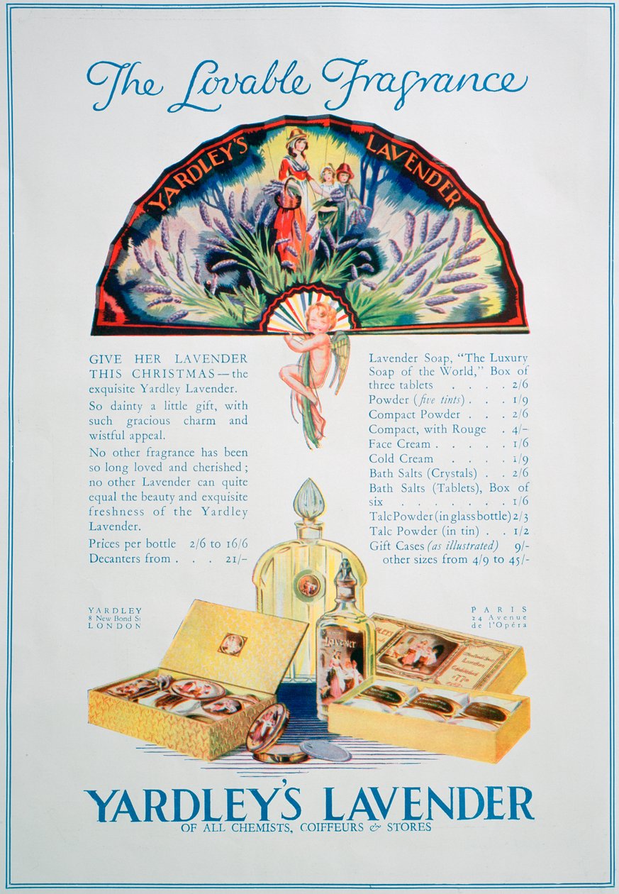 Reklama na parfém a kosmetiku Yardleys Lavender, 1928 od Unbekannt