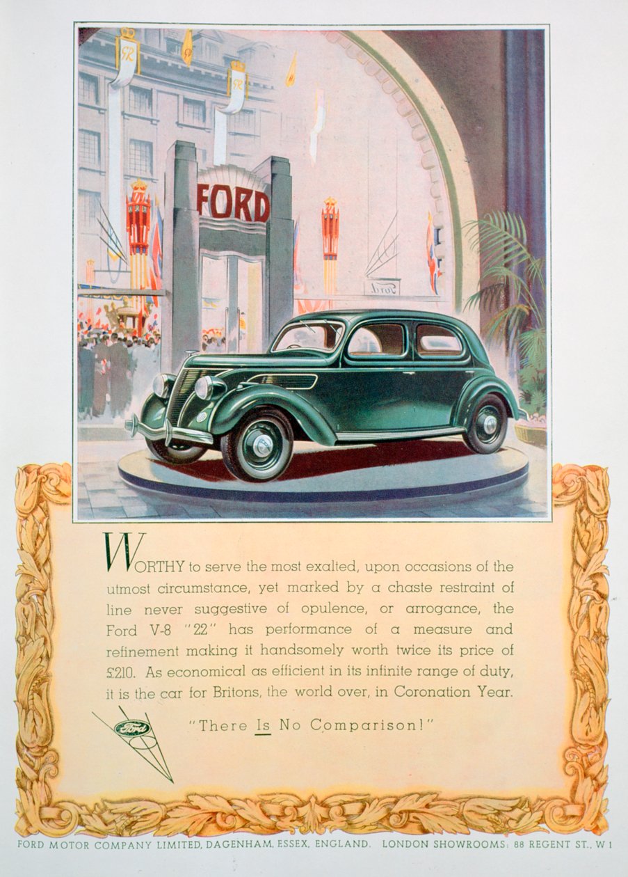Reklama na motorový vůz Ford V8 22, 1937 od Unbekannt