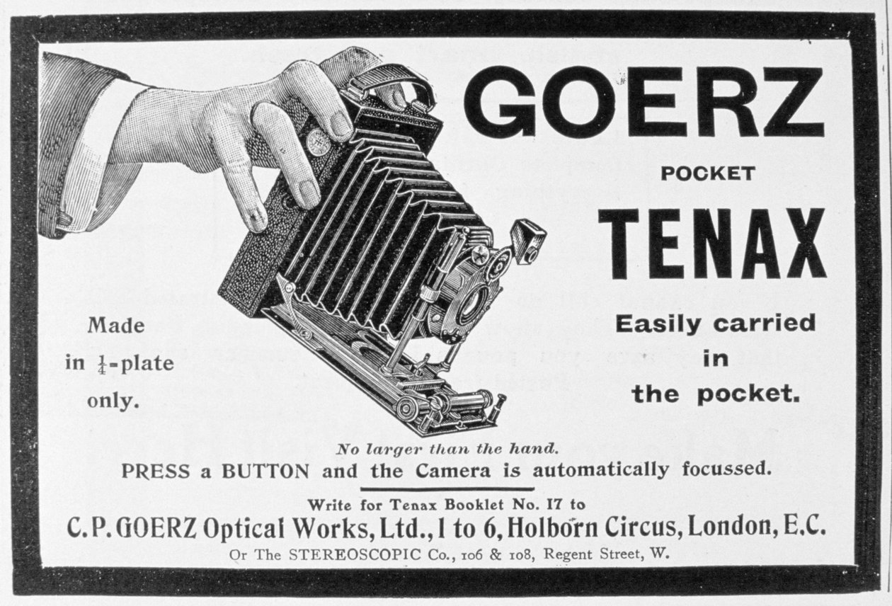 Reklama na fotoaparát Goerz Pocket Tenax, 1909 od Unbekannt