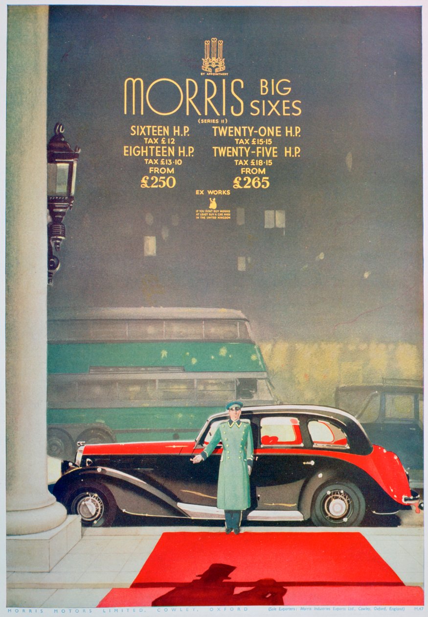 Reklama na motorový vůz Morris Big Six, 1936 od Unbekannt