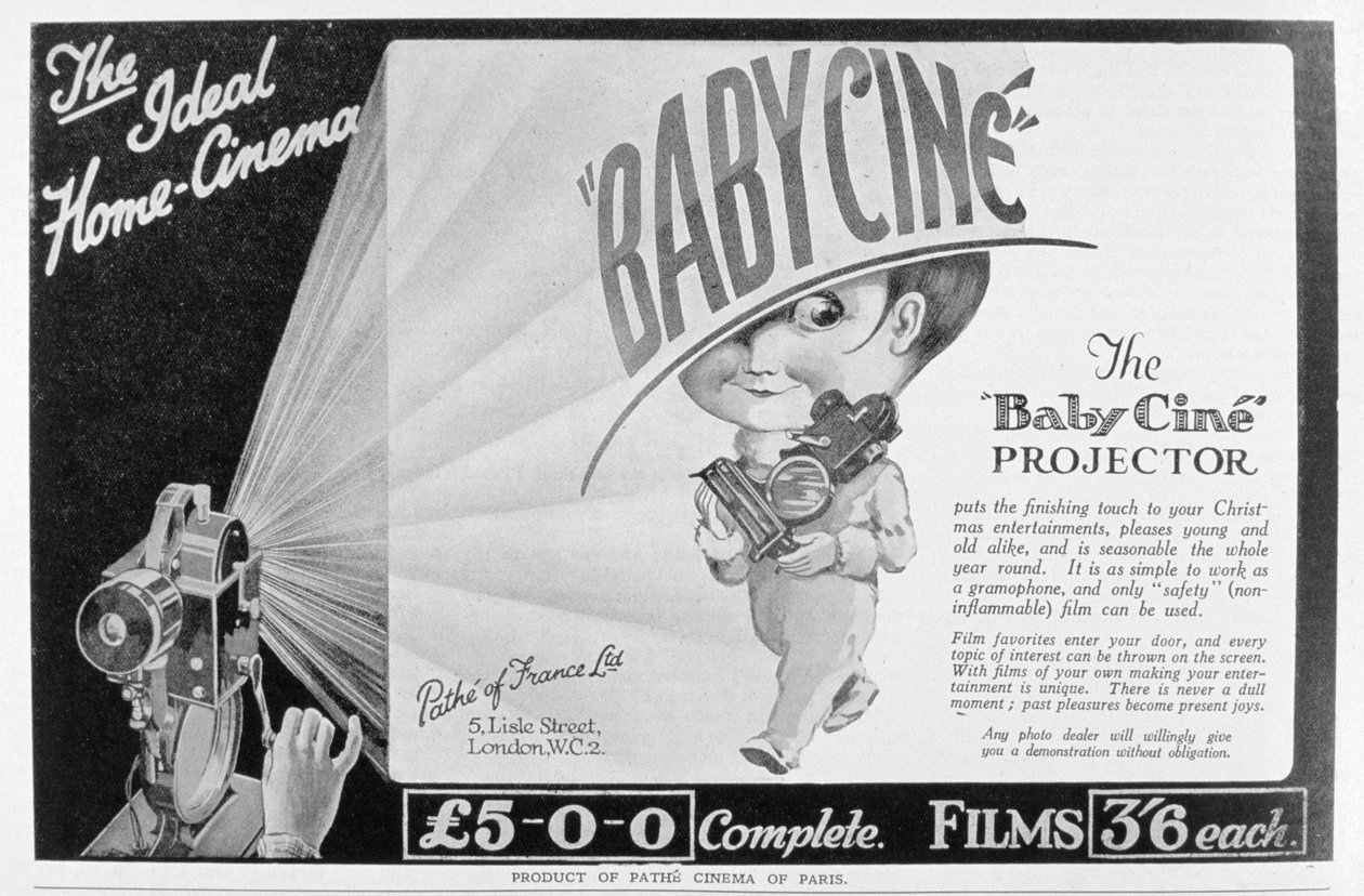 Reklama na filmový projektor Pathe Babycine, 1926 od Unbekannt