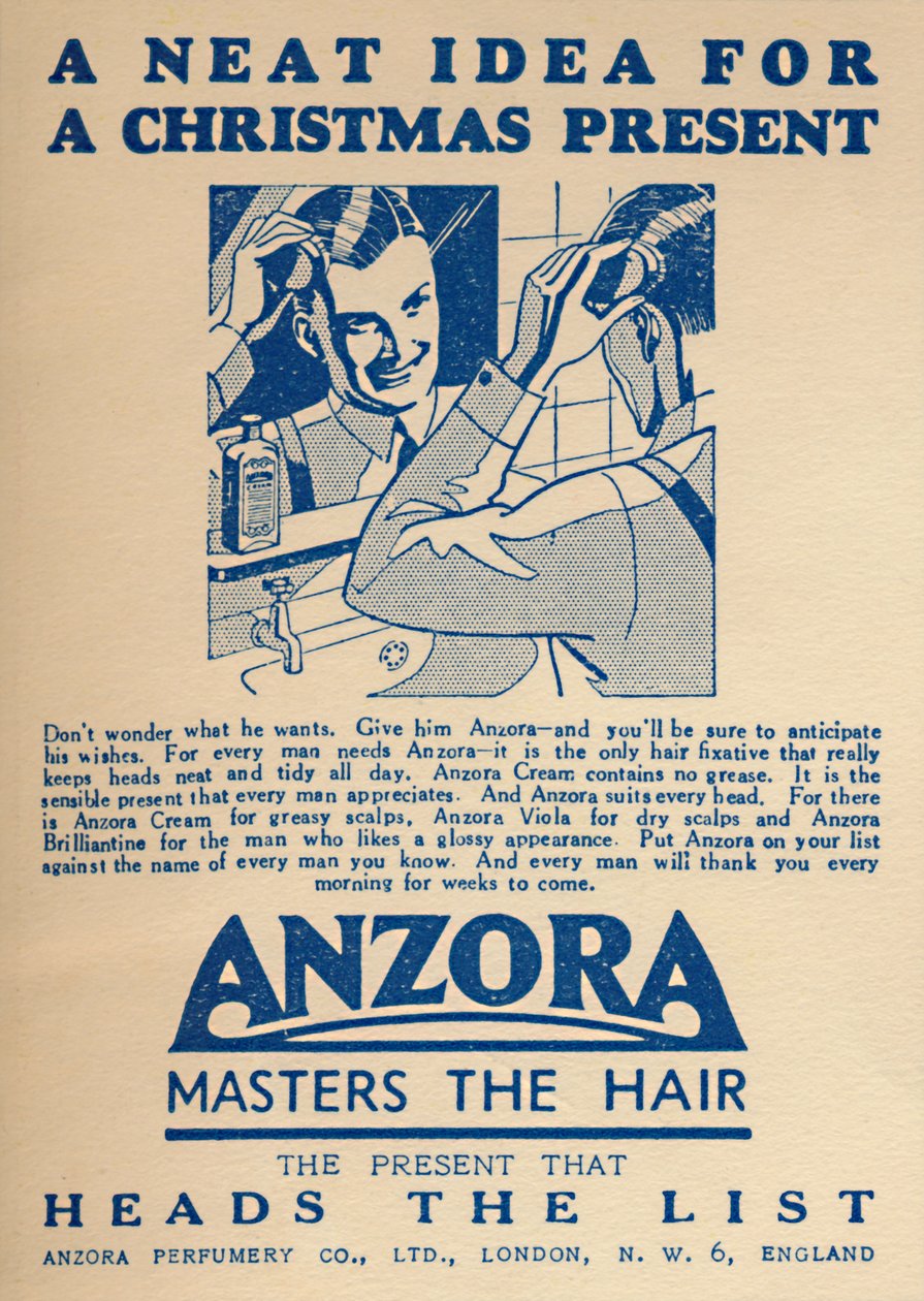 Reklama na vlasový fixátor Anzora, 1936. od Unbekannt