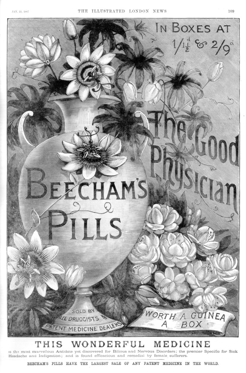 Reklama na Beechams Pills, 1887 od Unbekannt
