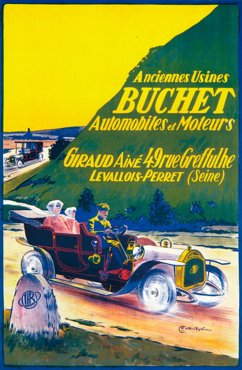 Reklama na vozy Buchet, c1910 od Unbekannt