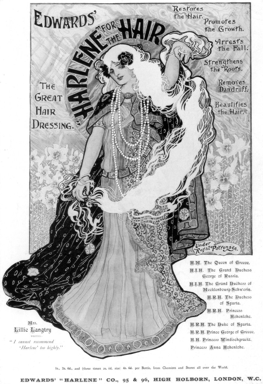 Reklama na Edwardse Harlene pro vlasy, 1902 od Unbekannt