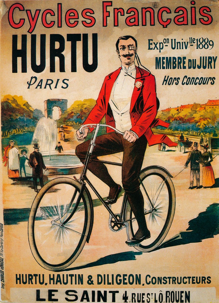 Inzerát na kola Hurtu, c1900 od Unbekannt