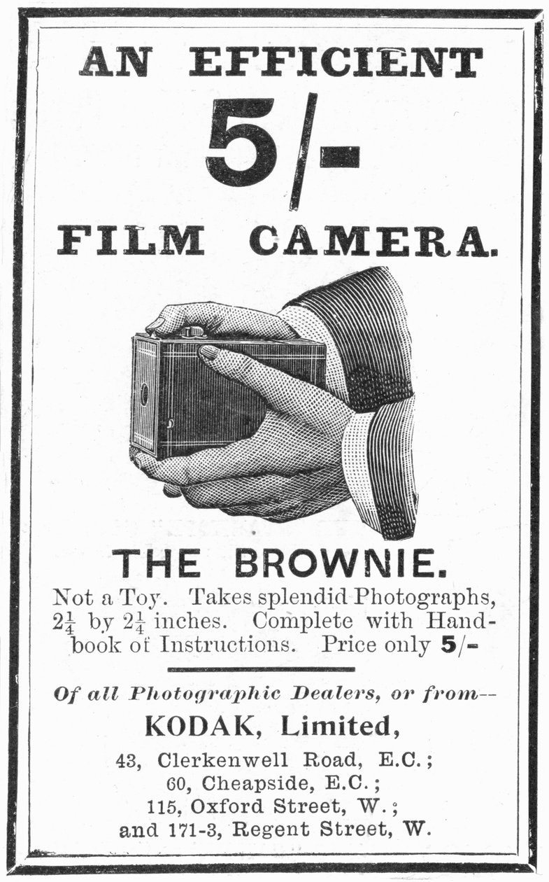 Reklama na boxové fotoaparáty Kodak Brownie, 1900 od Unbekannt