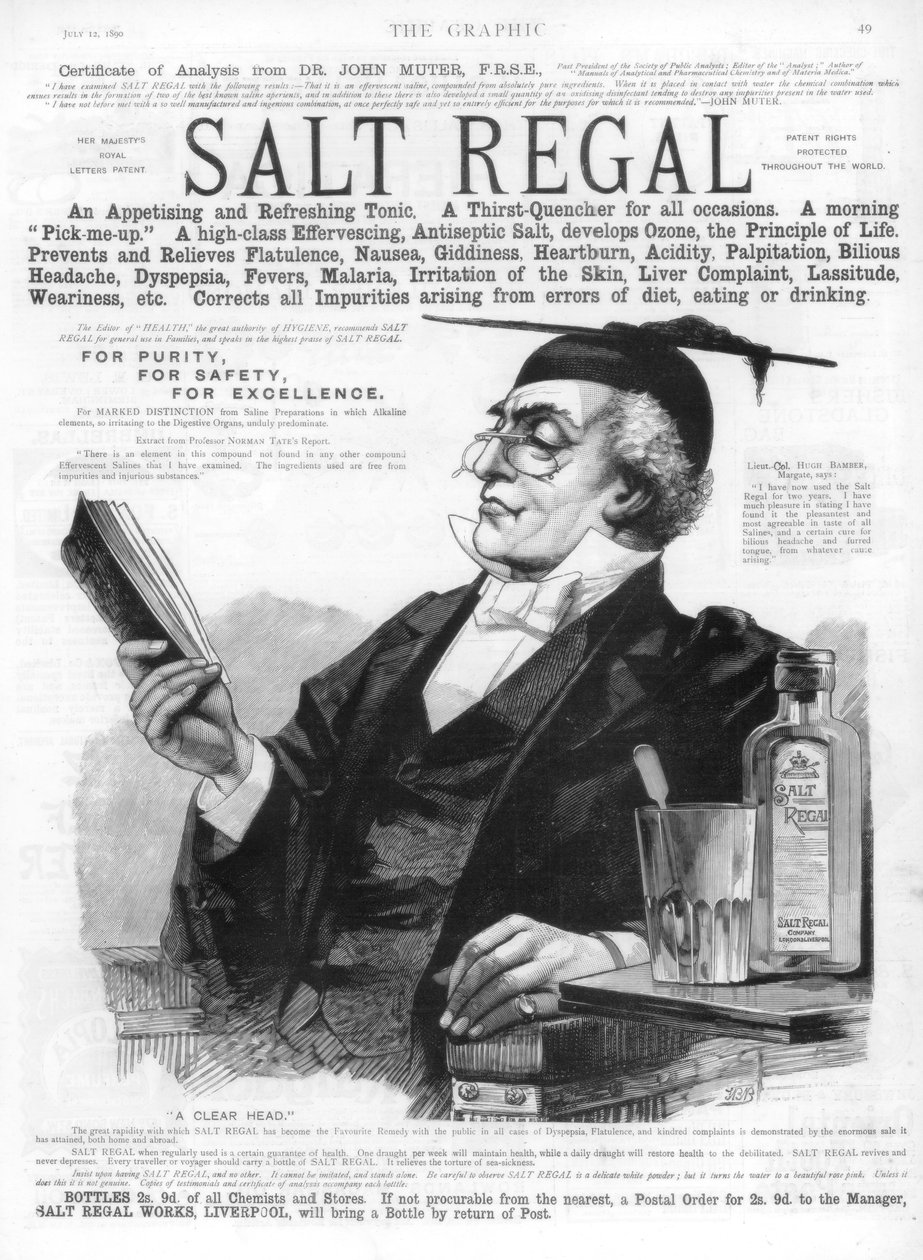 Reklama na tonikum Salt Regal, 1890 od Unbekannt