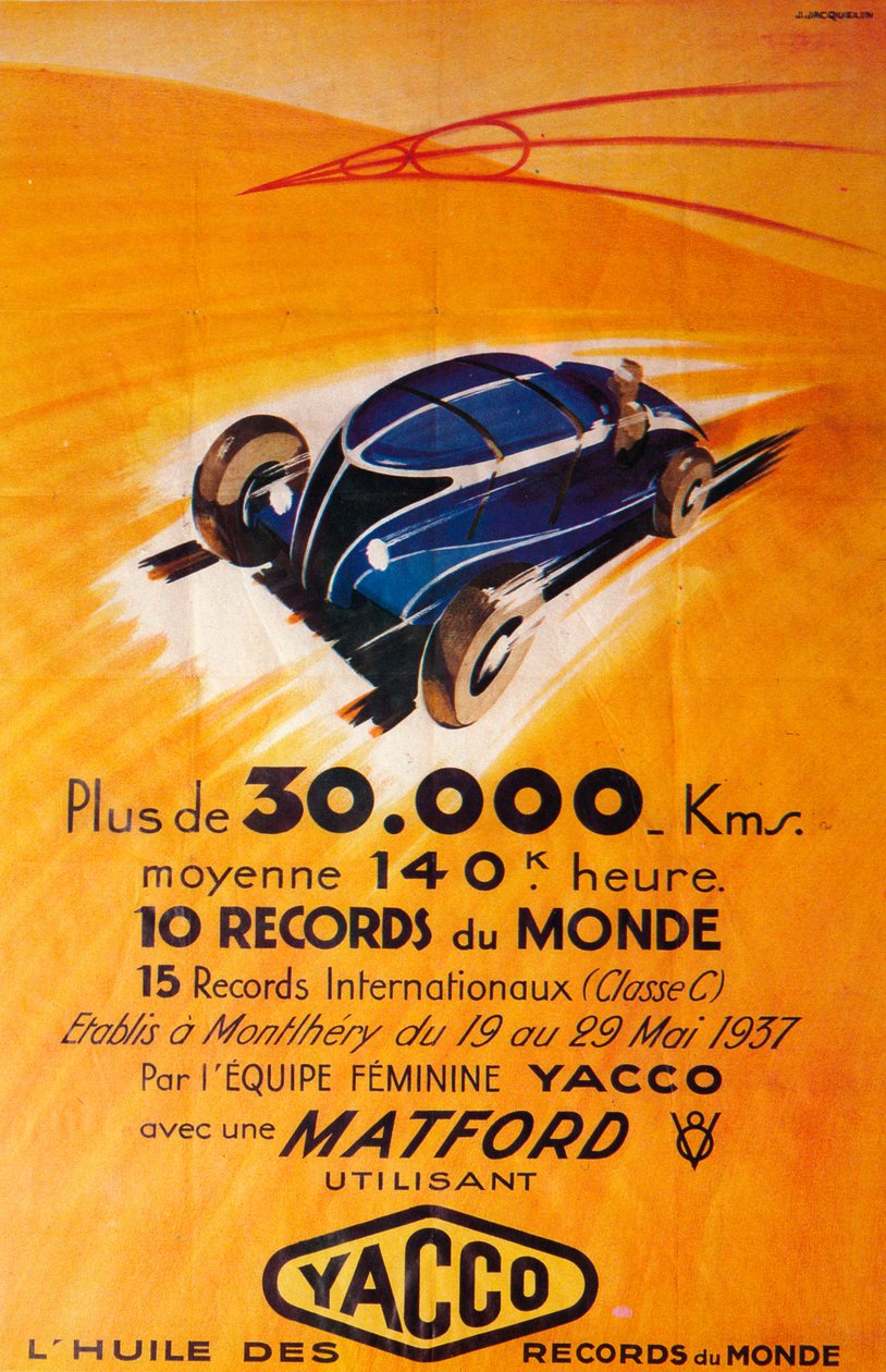 Reklama na motorový olej Yacco, c1937 od Unbekannt