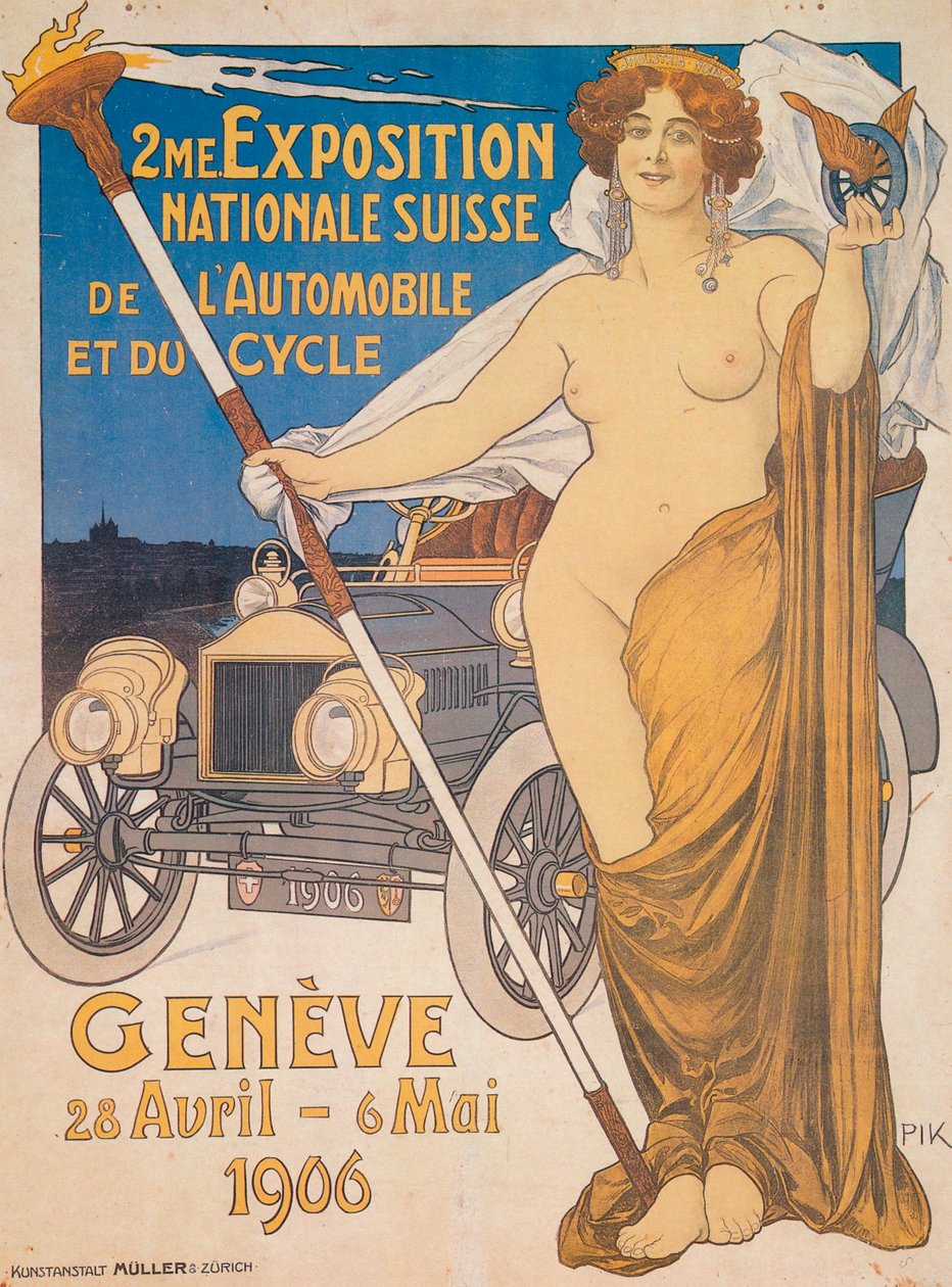 Reklama na druhou švýcarskou národní výstavu automobilů a kol, Ženeva, 1906 od Unbekannt