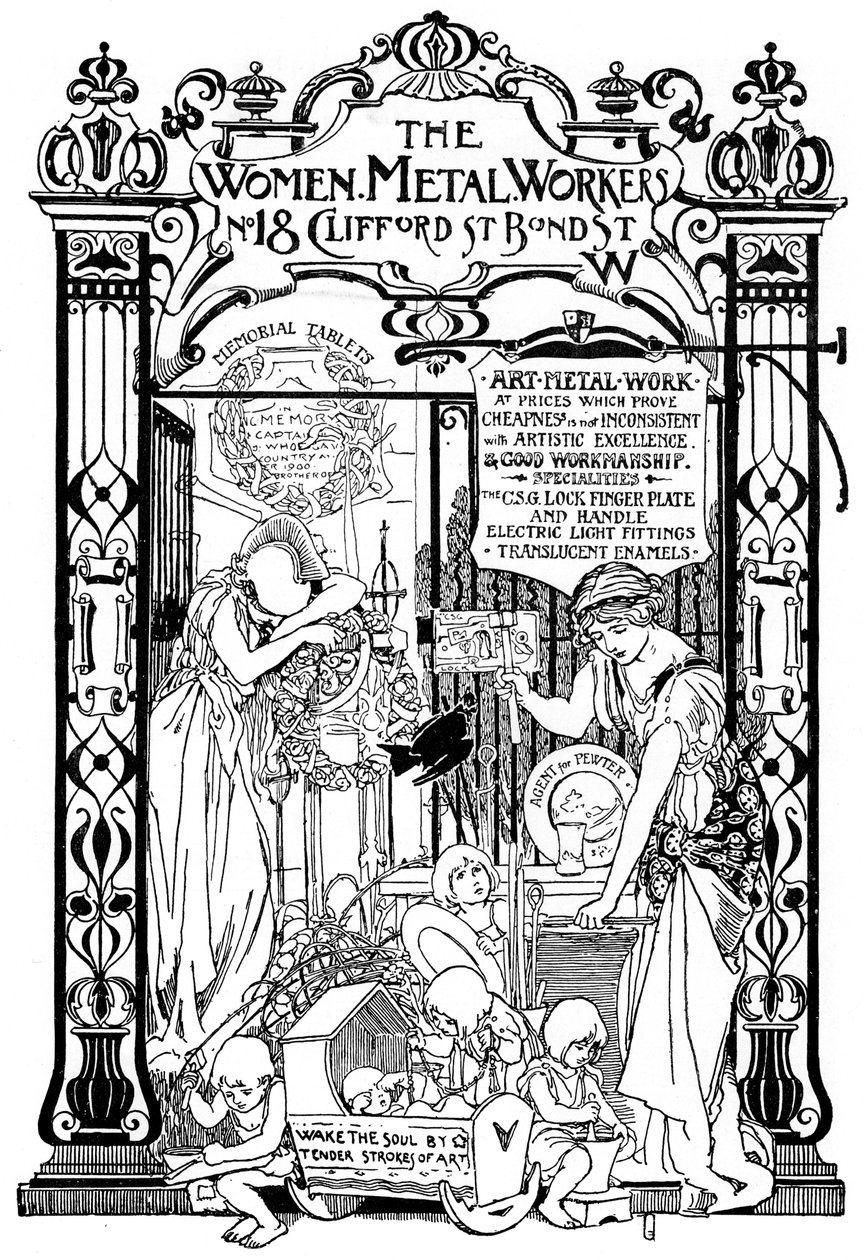 Reklama na společnost Women Metal Workers v Londýně, 1901 od Unbekannt