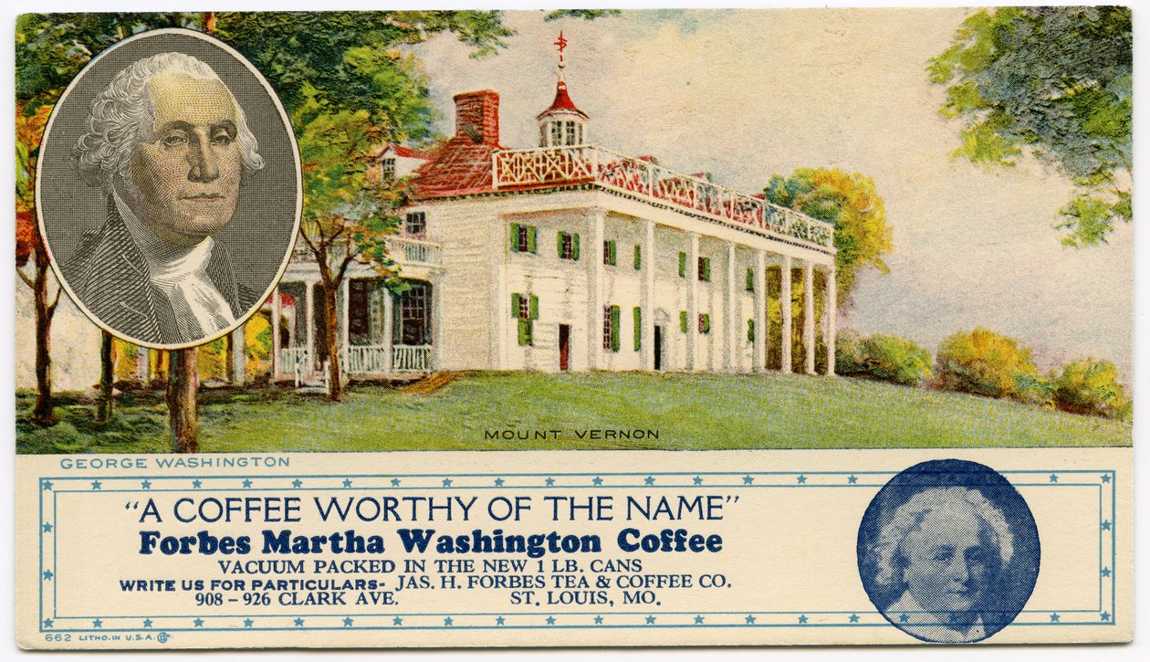 Reklamní karta pro Forbes Martha Washington Coffee od Unbekannt