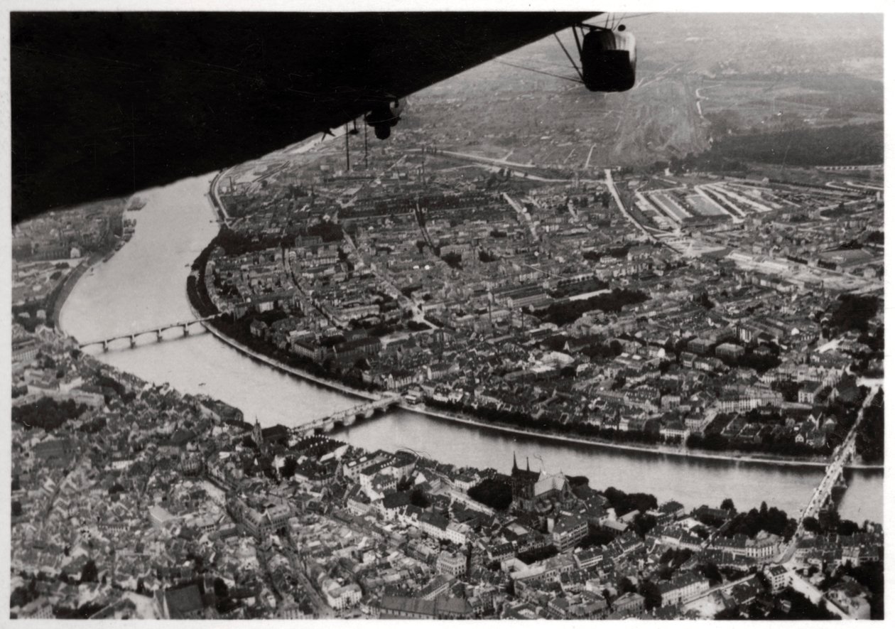 Letecký pohled na Basilej, Švýcarsko, ze Zeppelinu, 1928 1933 od Unbekannt