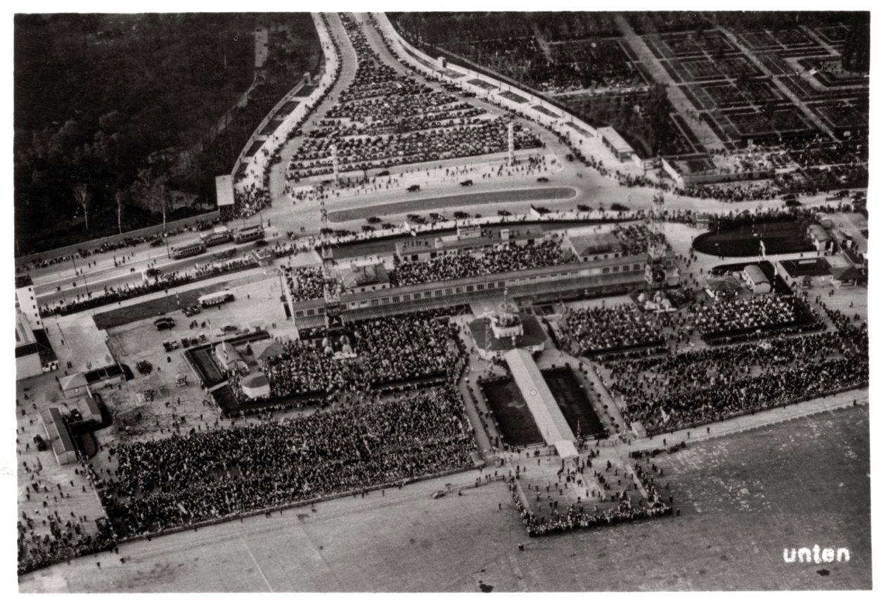 Letecký pohled na letiště Berlín Tempelhof, Německo, ze Zeppelinu, c1931 1933 od Unbekannt