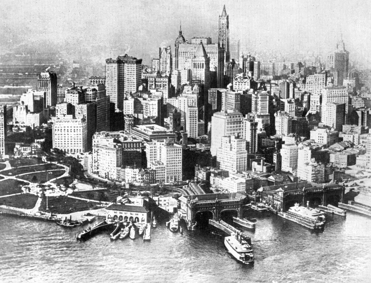 Letecký pohled na Dolní New York, USA, 1926 od Unbekannt