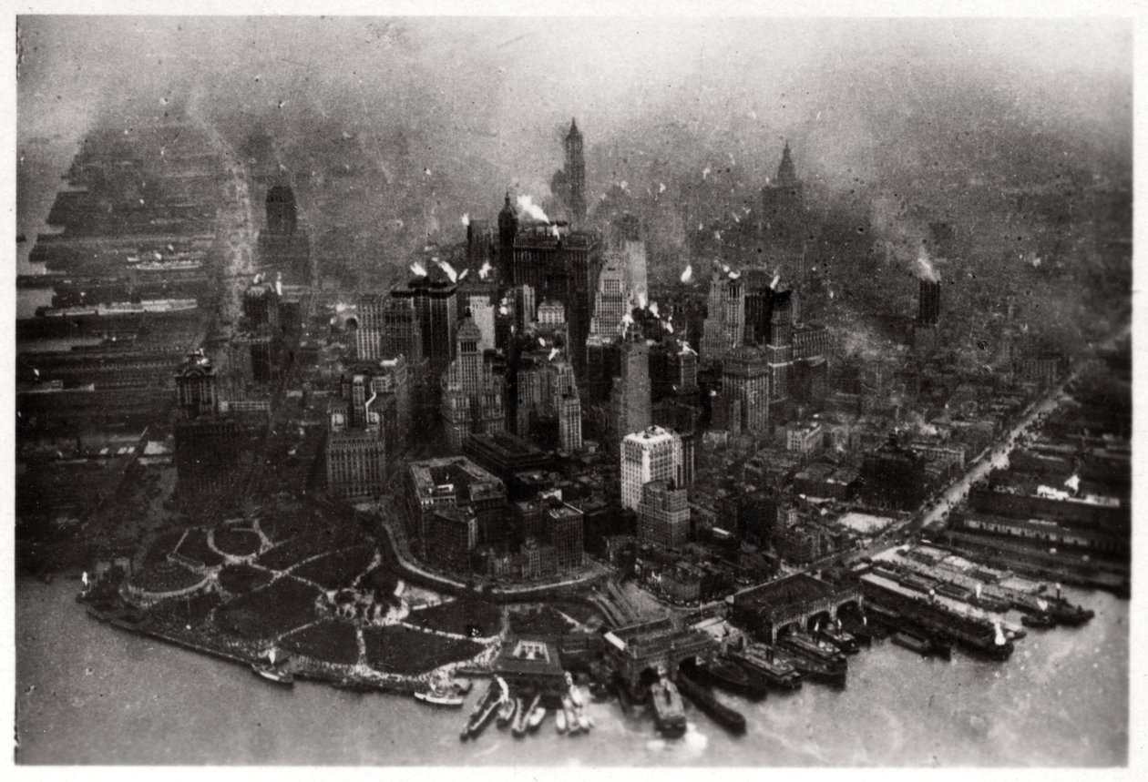 Letecký pohled na Manhattan, New York City, USA, ze Zeppelinu, 1928 1933 od Unbekannt