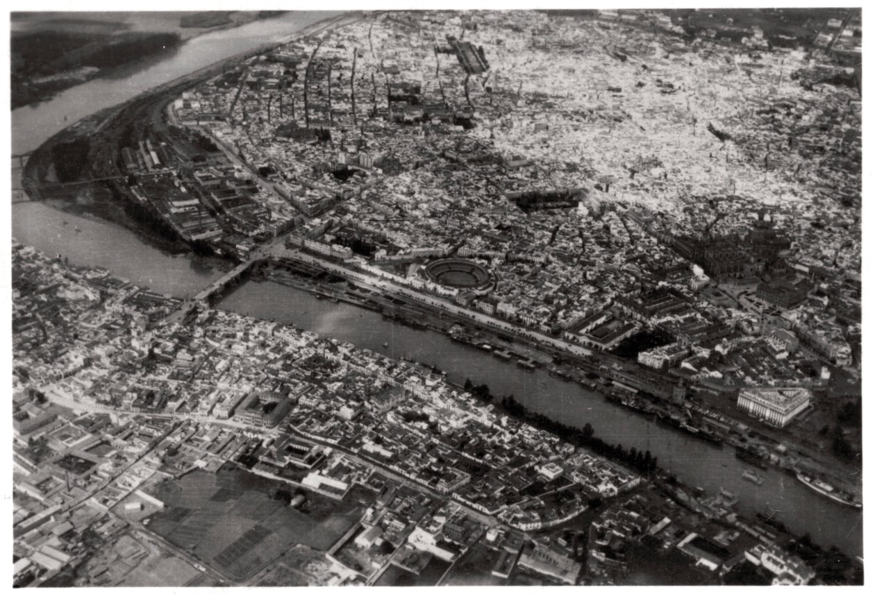 Letecký pohled na Seville, Španělsko, ze Zeppelin, 1929 1933 od Unbekannt