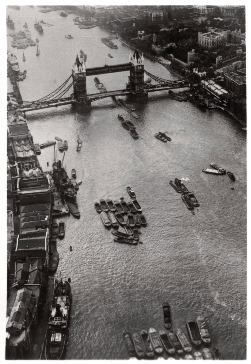 Letecký pohled na Tower Bridge, Londýn, ze Zeppelin, 1931 1933 od Unbekannt
