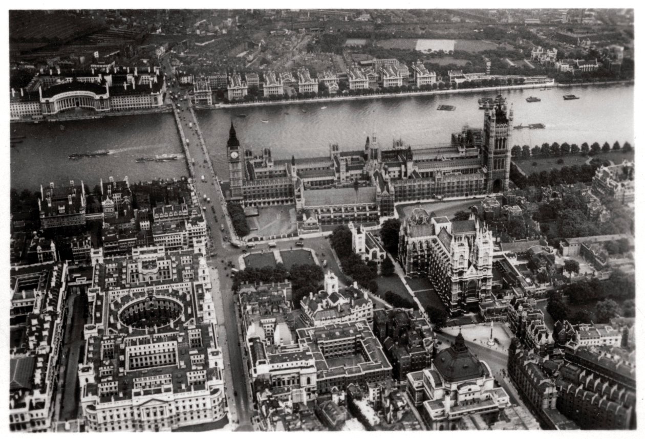 Letecký pohled na Westminster, Londýn, ze Zeppelinu, 1931 1933 od Unbekannt