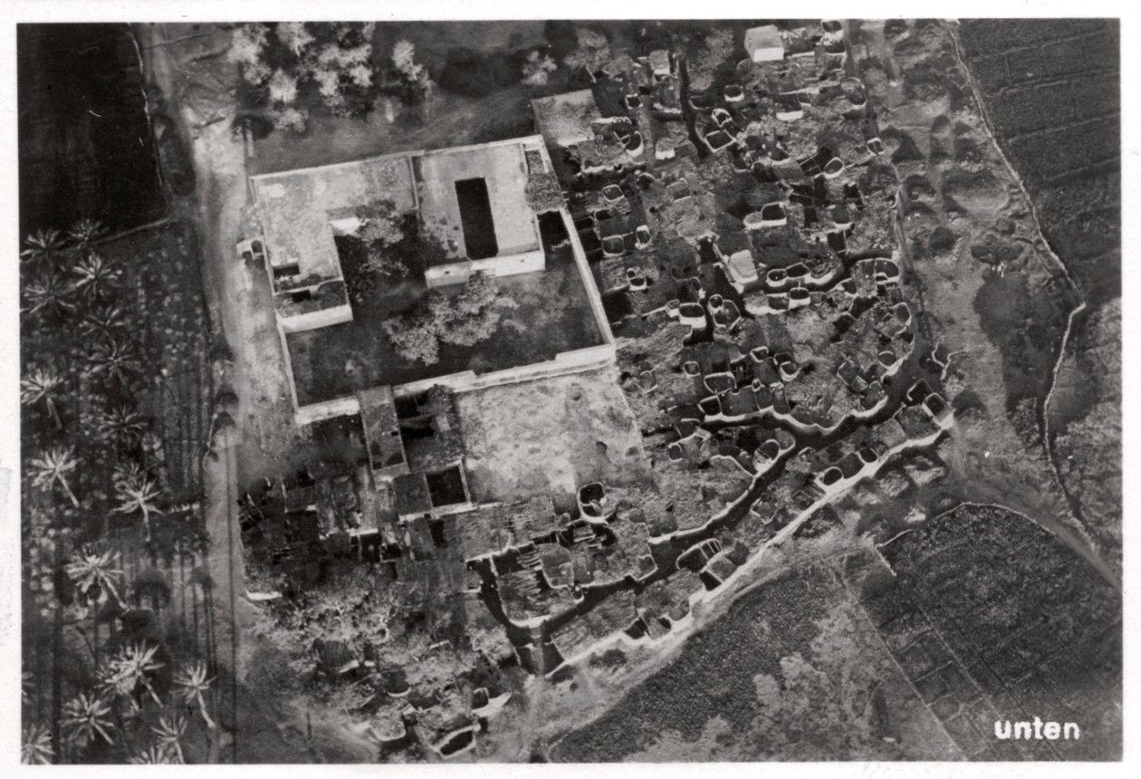 Letecký pohled na vesnici, Egypt, 1931 1933 od Unbekannt