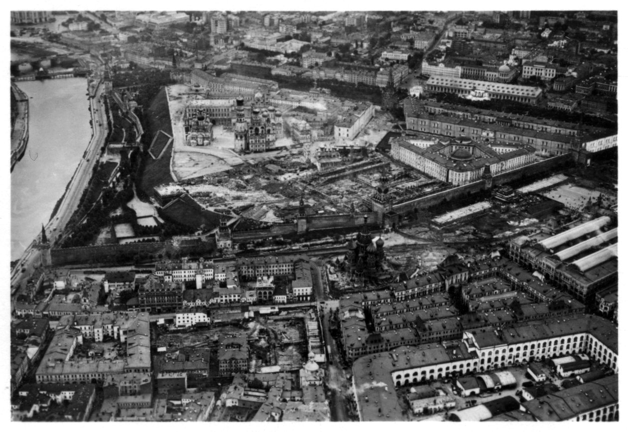 Letecký pohled na Kreml, Moskva, SSSR, ze Zeppelinu, 1930 1933 od Unbekannt