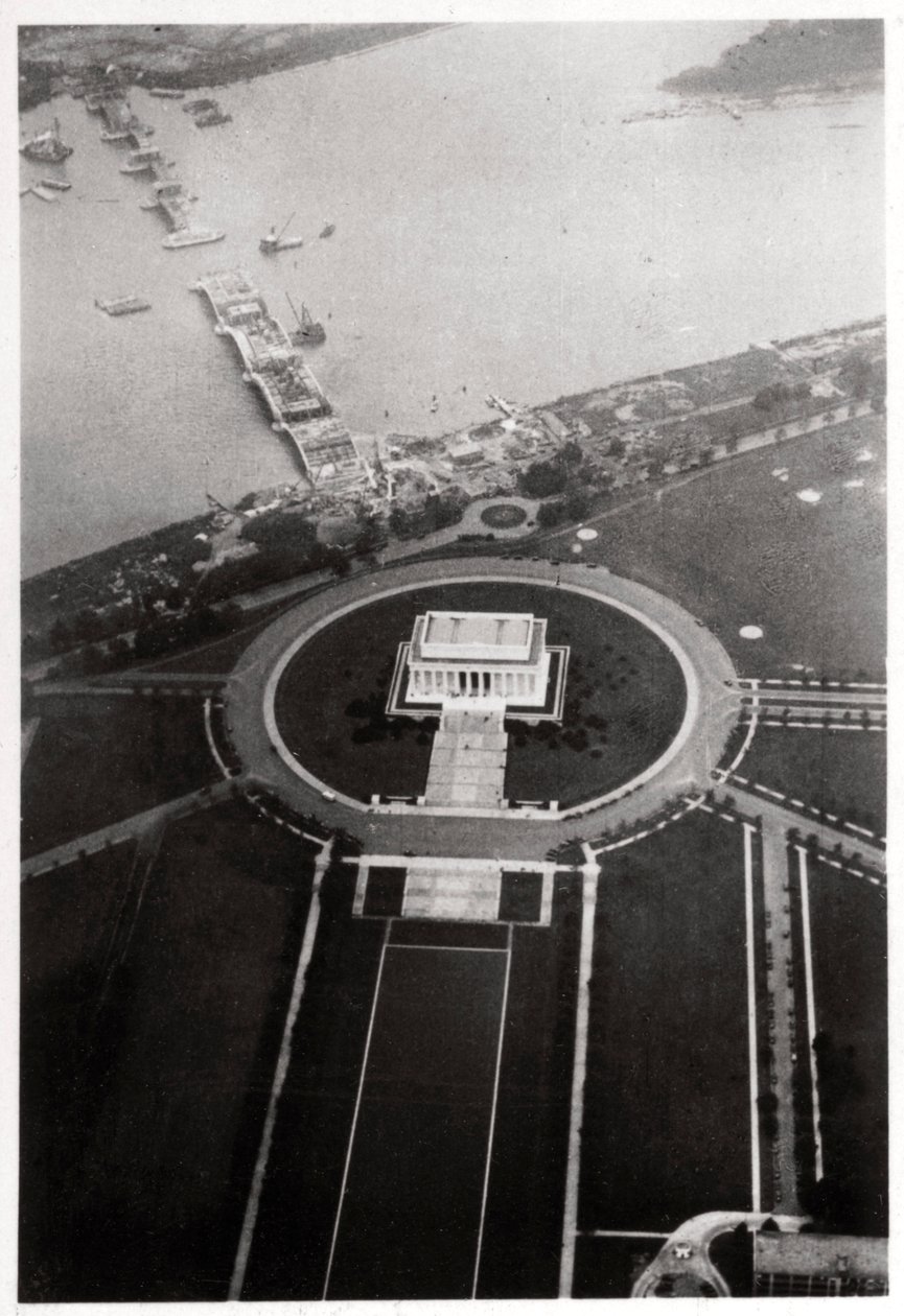 Letecký pohled na Lincolnův památník, Washington DC, USA, ze Zeppelinu, 1928 1933 od Unbekannt