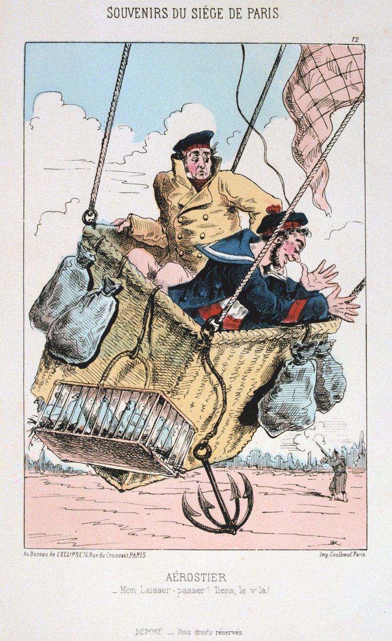 Aerostier, obléhání Paříže, 1870-1871 od Unbekannt