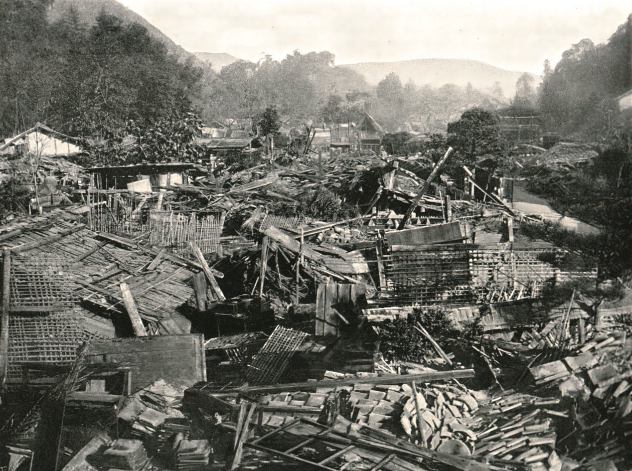 Po zemětřesení, Gifu, Japonsko, 1895. od Unbekannt