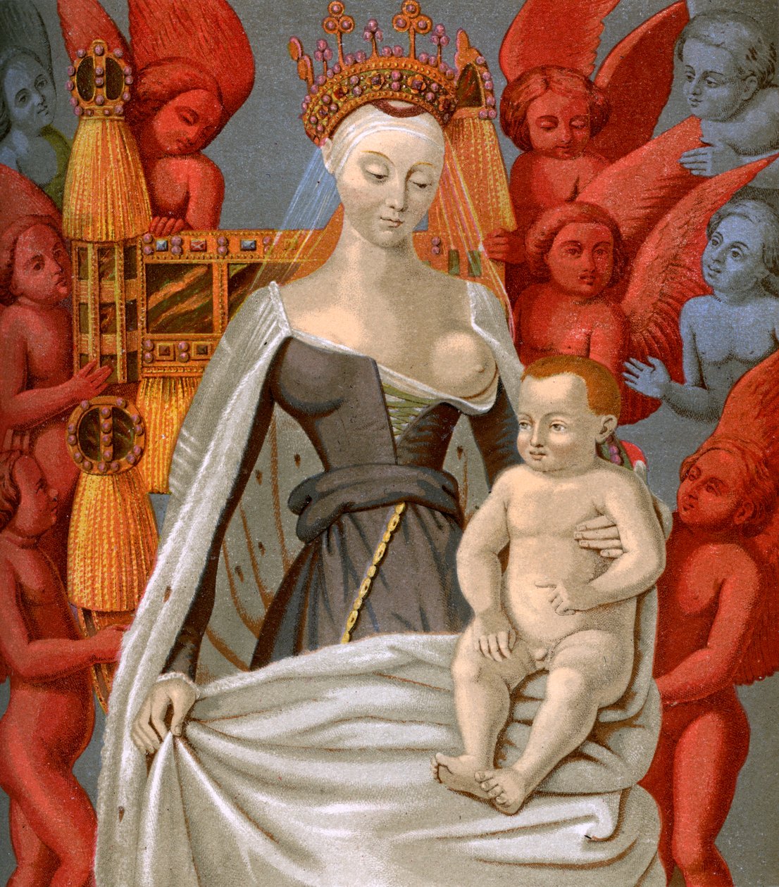 Agnès Sorel 1421-1450, milenka francouzského krále Karla VII., c1450 1849 od Unbekannt