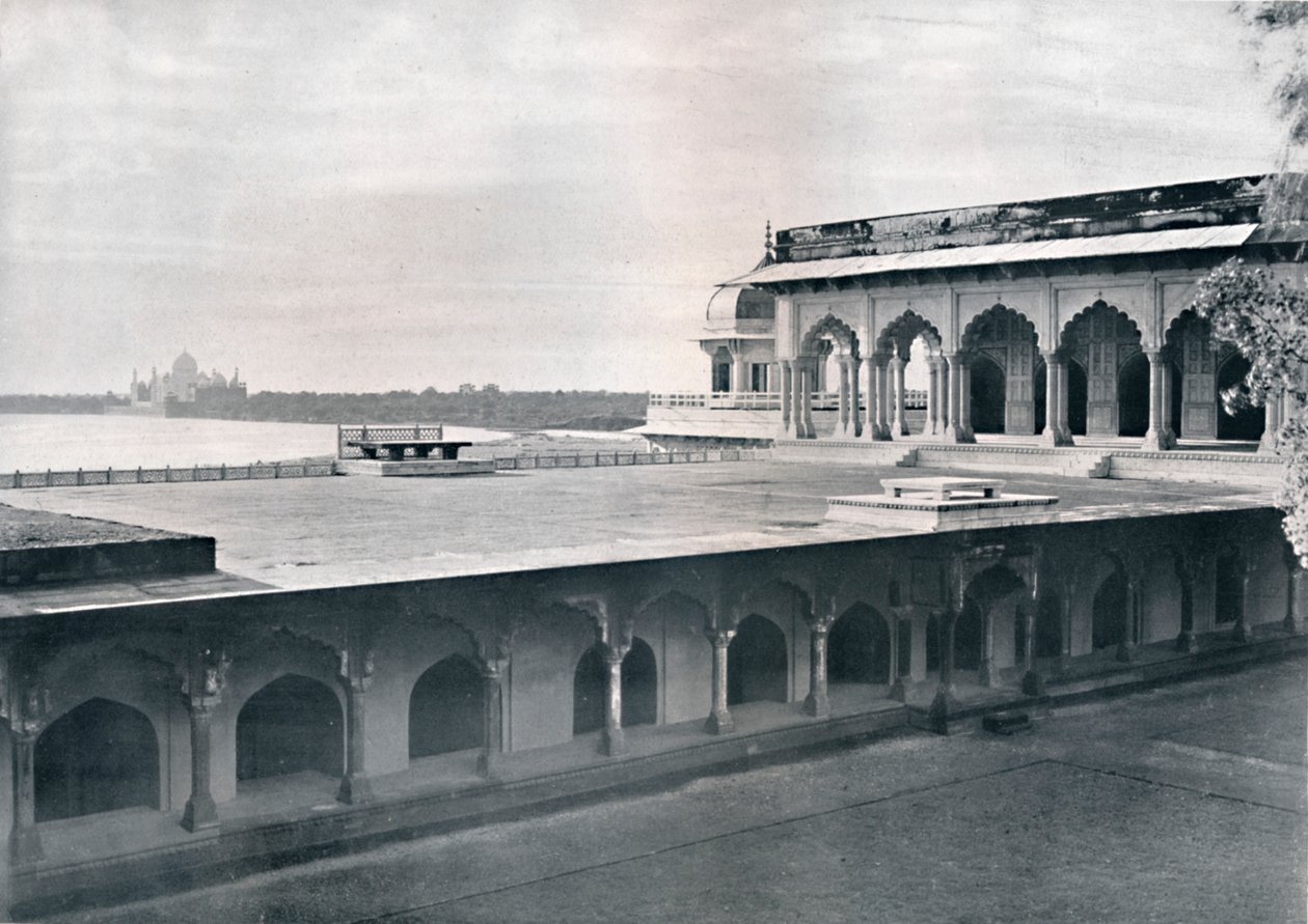 Agra. Dewan-i-Khas ukazuje Taj, c1910. od Unbekannt