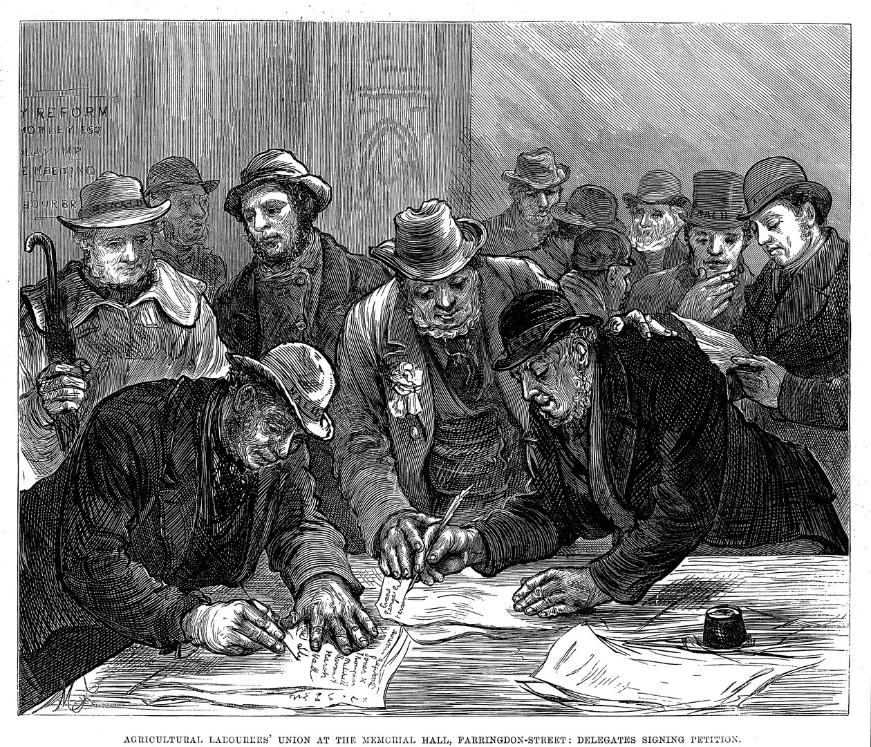Setkání Svazu zemědělských dělníků na Farringdon Street, Londýn, 1877 od Unbekannt