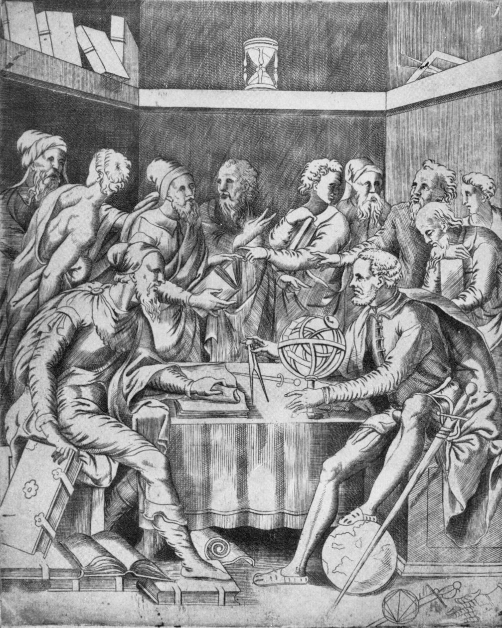 Agrippa učí své žáky matematicky, 1553, 1936 od Unbekannt