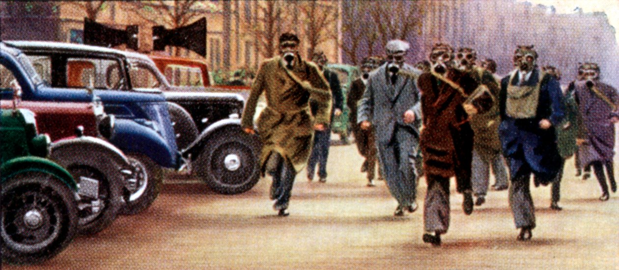 Air Raid Precaution, cigaretová karta, Britové, 1938 od Unbekannt