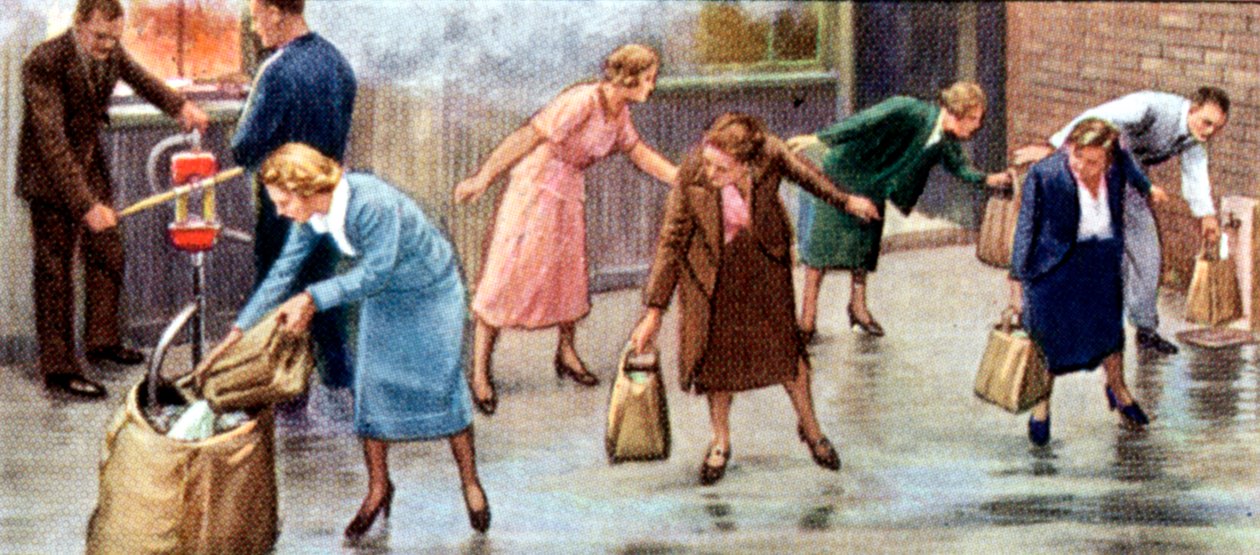 Air Raid Precaution, cigaretová karta, Britové, 1938 od Unbekannt