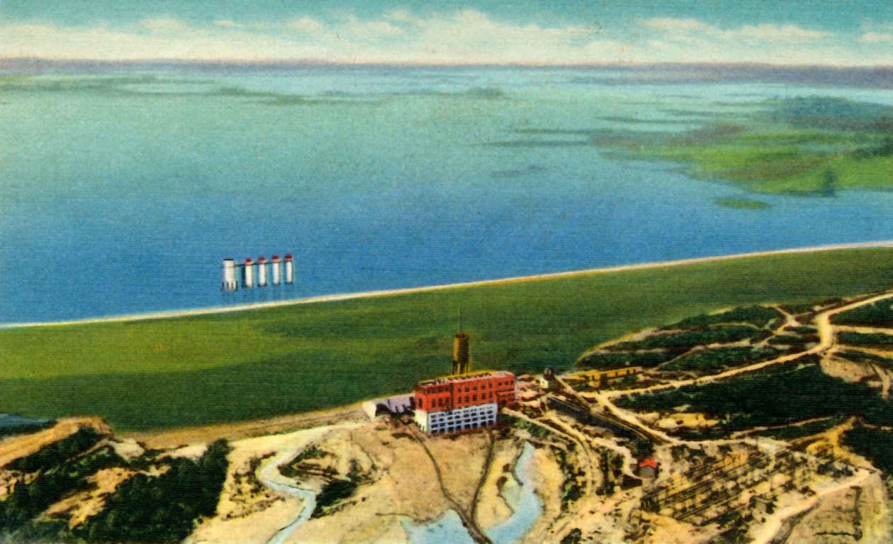 Letecký pohled na přehradu Saluda ukazující jezero Murray, SC, 1942. od Unbekannt