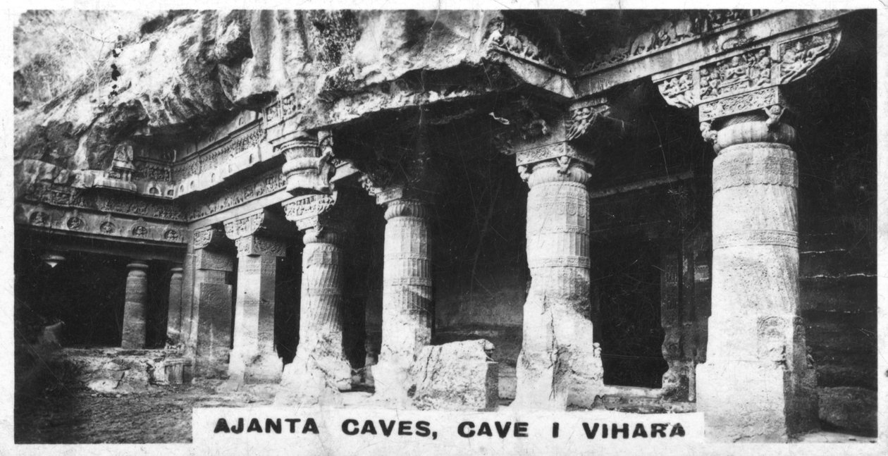 Jeskyně Ajanta, Vihara, Maharashtra, Indie, c1925 od Unbekannt