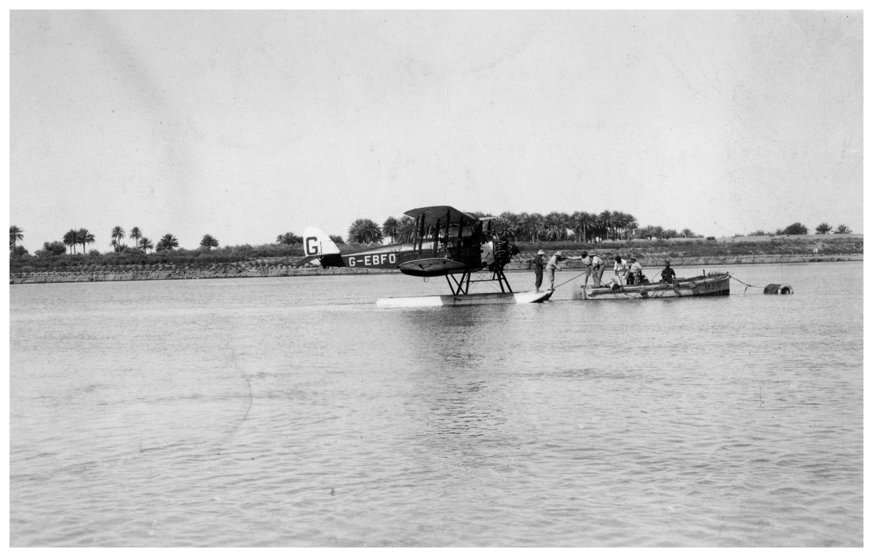 Alan Cobhams De Havilland DH50 přistává na Tigris, Irák, 1926 od Unbekannt