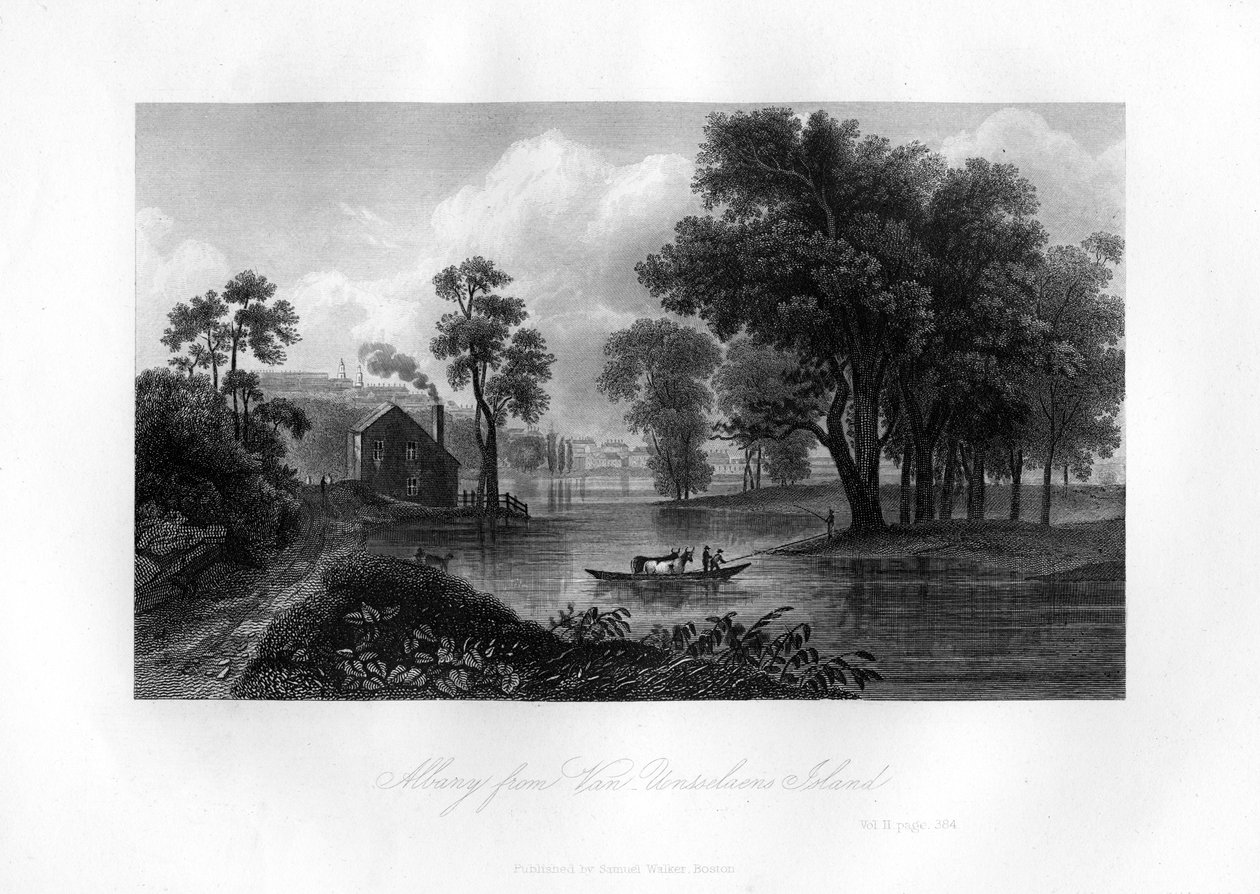 Albany z ostrova Van-Unsselaens, stát New York, 1855 od Unbekannt