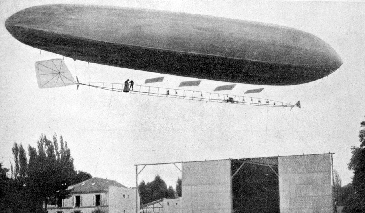 Alberto Santos-Dumont létající se svou vzducholodí číslo 10, 1903 od Unbekannt