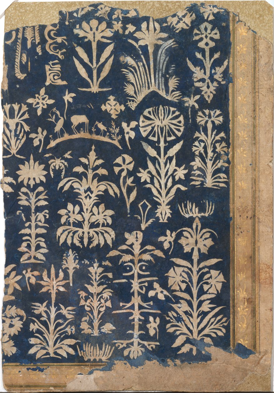 Stránka alba s dekorací z řezaného papíru, ca. 1625-50. od Unbekannt