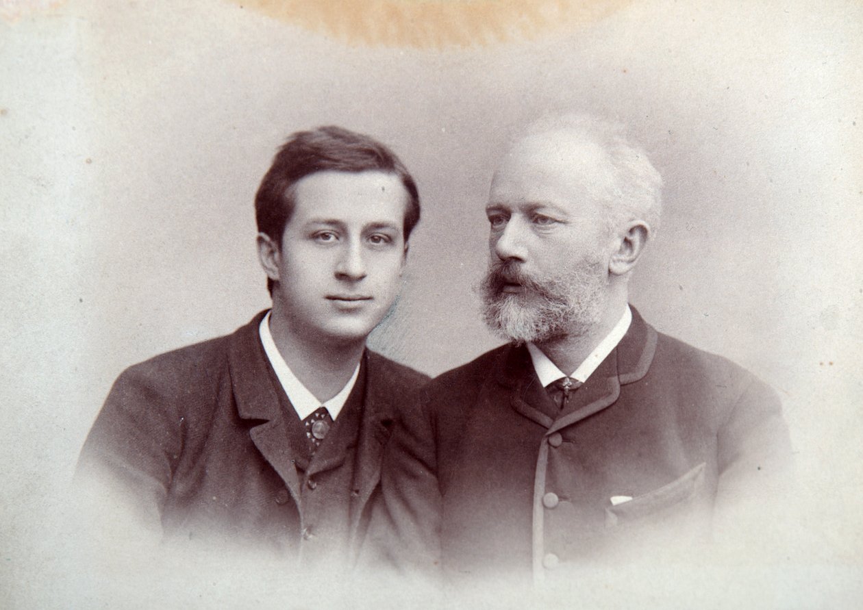 Alexander Siloti, ruský pianista a dirigent, a Peter Čajkovskij, ruský skladatel, 1888 od Unbekannt