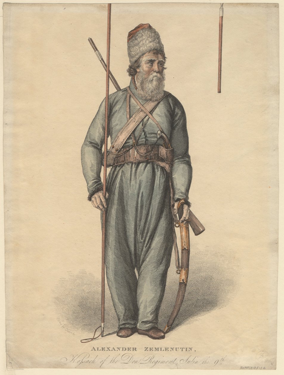 Alexander Zemlyanukhin, kozák donského pluku, cca 1813 od Unbekannt