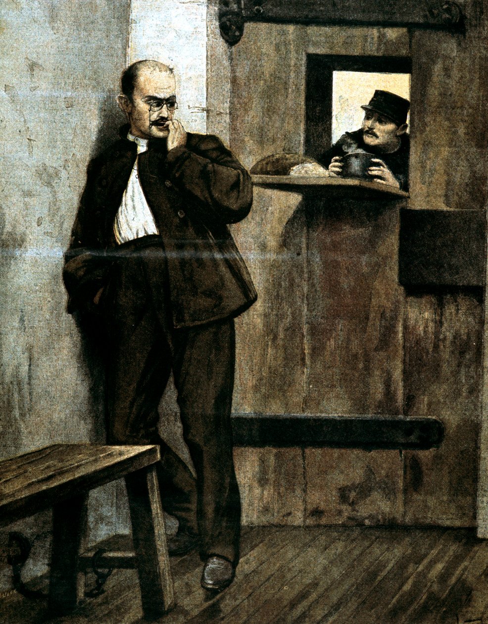 Alfred Dreyfus ve vězení, 1895 od Unbekannt