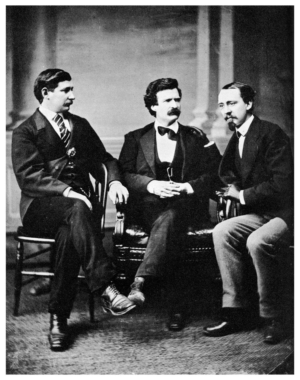 Alfred Townsend, Mark Twain a David Gray, 1871 1955 od Unbekannt
