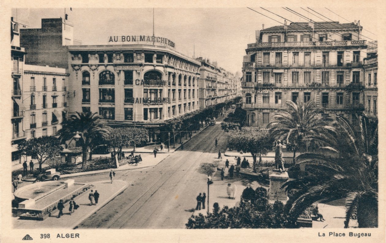 Alžír - Place Bugeau, c1930 od Unbekannt