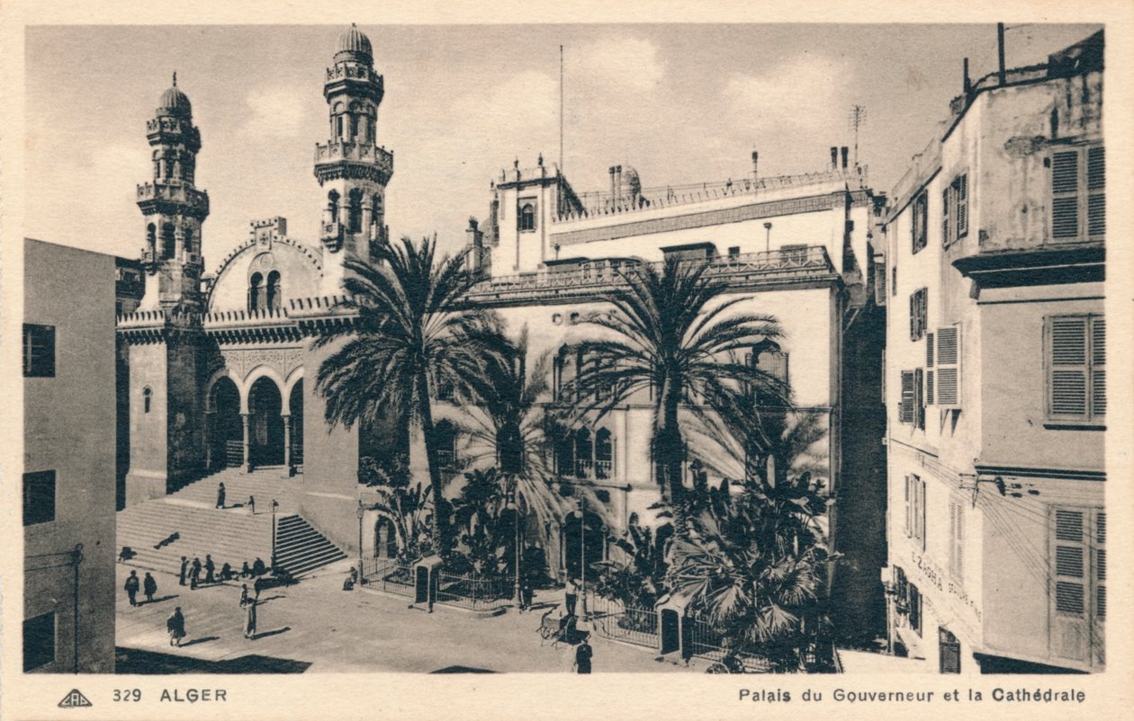 Alger – Palais du Gouverneur et la Cathedrale, c1900 od Unbekannt