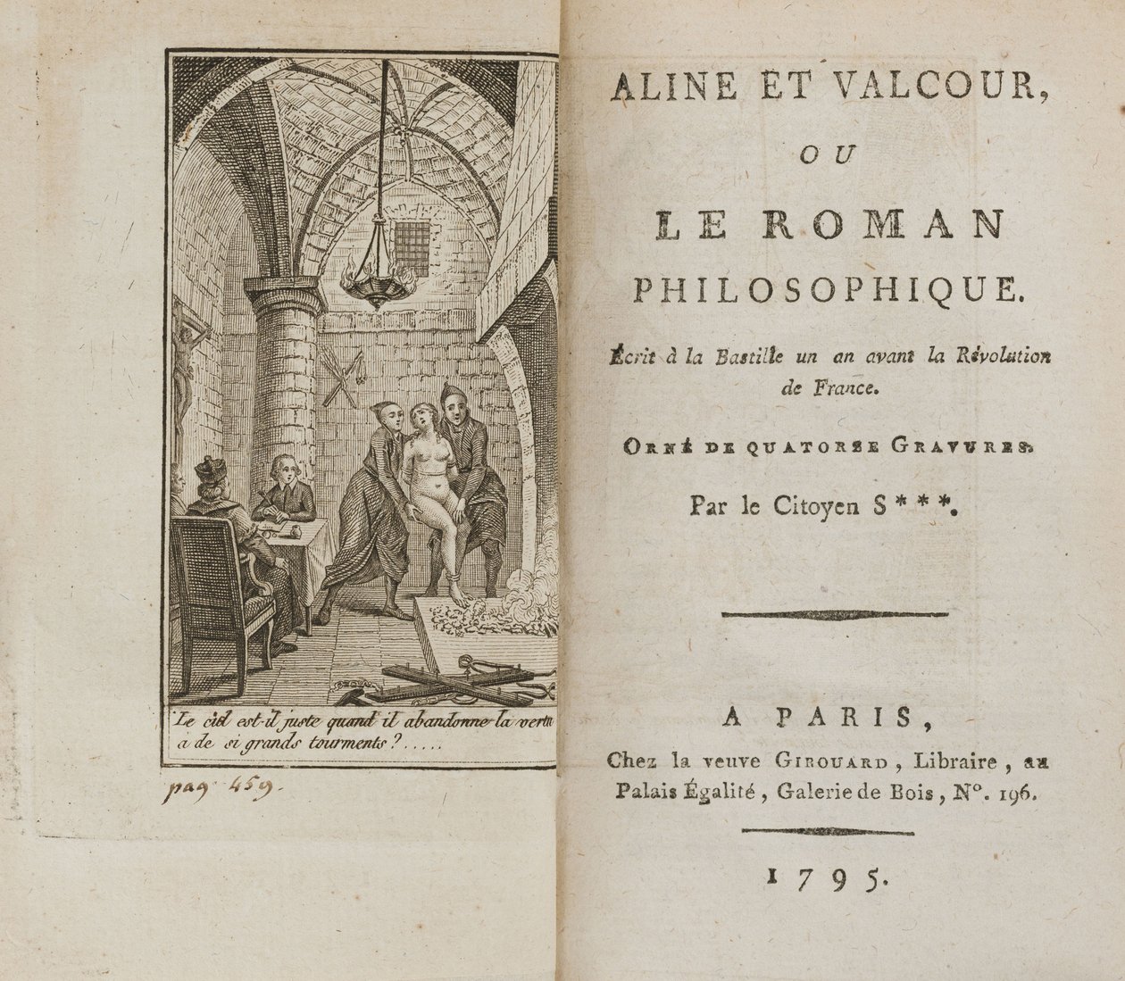 Aline a Valcour aneb The Philosophical Roman od markýze de Sade, 1795. od Unbekannt