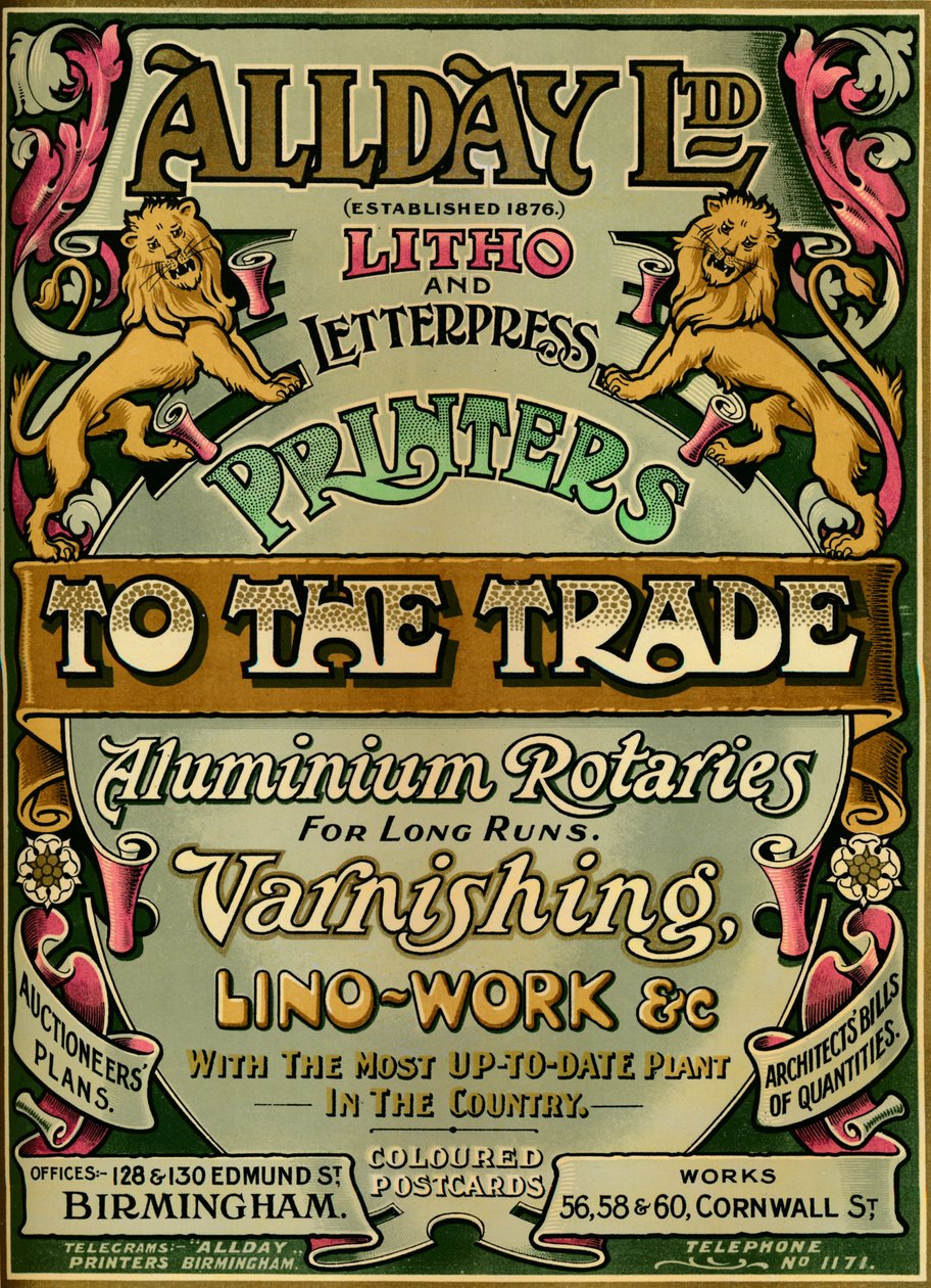 Allday Ltd - reklama, 1907 od Unbekannt